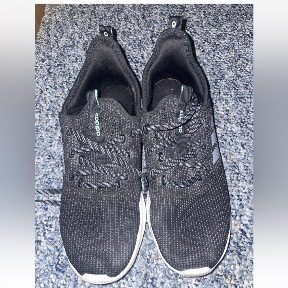Adidas Cloudfoam Black/ Gray and Turquoise Sneakers